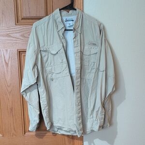 Columbia PFF Men's Lightweight Tan Fishing Shirt